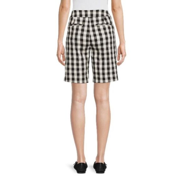 🖤🩵 WOMEN'S Pull-On Bermuda Comfy Shorts Gingham Check & Sky Blue 2-Pack Size L - Picture 9 of 12